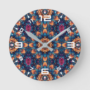 Relógio Redondo Mandala Flower Digital Art Style- 23907