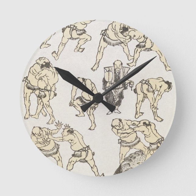 Relógio Redondo Manga: estudos dos gestos e posturas do wrestle (Frente)