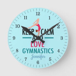 Relógio Redondo Mantenha a calma e o amor na ginástica