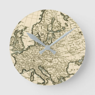 Relógio Redondo Mapa de Europa por Guilherme Raynal