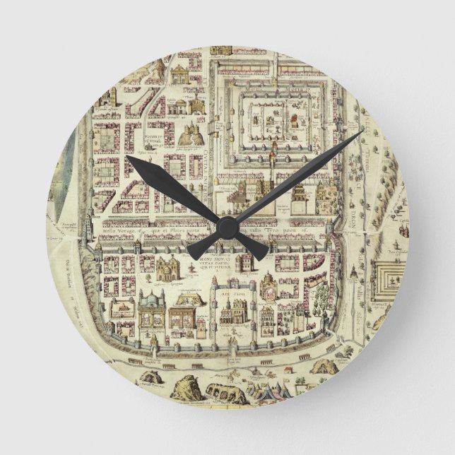 Relógio Redondo Mapa de Jerusalém e da zona circundante, de "C (Frente)