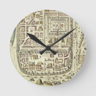 Relógio Redondo Mapa de Jerusalem e dos arredores, 'de C