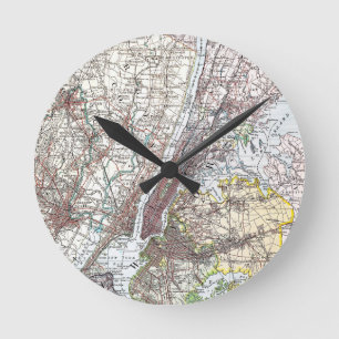 Relógio Redondo Mapa: New York-area, 1906