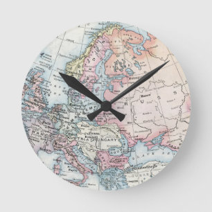Relógio Redondo Mapa Político da Europa (1916)