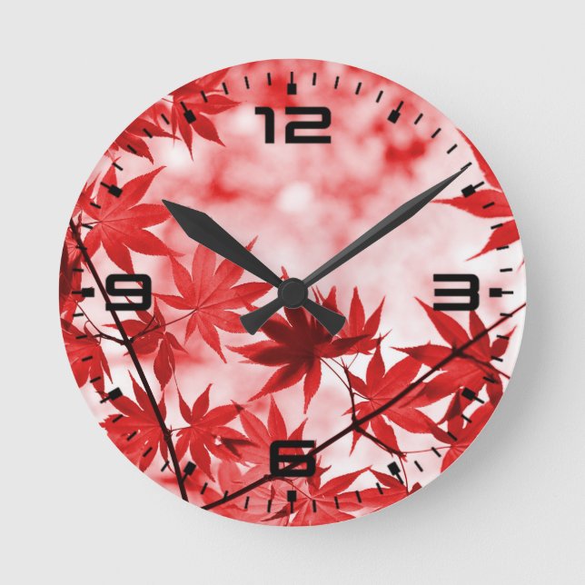 Relógio Redondo Maple deixa paisagem Design-21355 (Frente)