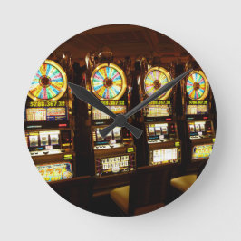 Relógio Redondo Máquina de Jogo Caça-Níquel Dinheiro Las Vegas