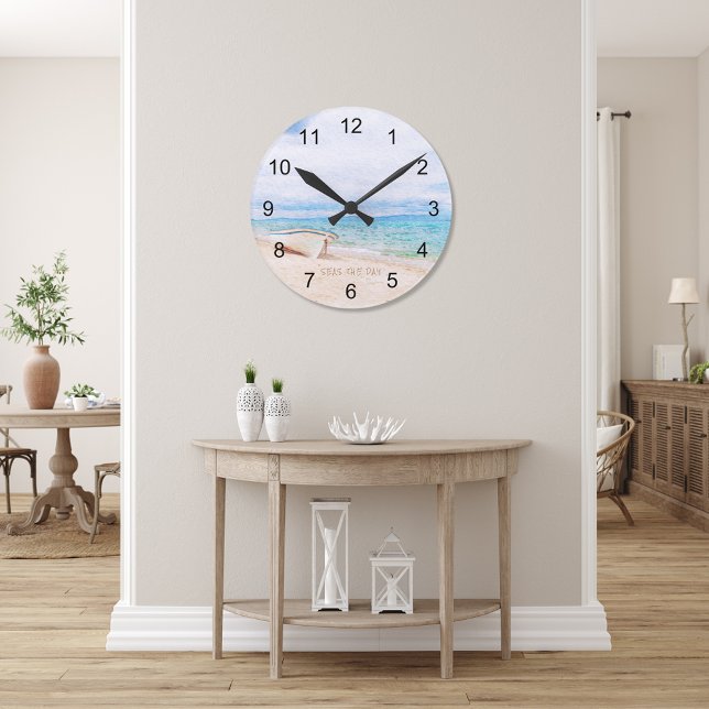 Relógio Redondo Mar No Dia Da Embarcação De Navios De Pesca (Criador carregado)