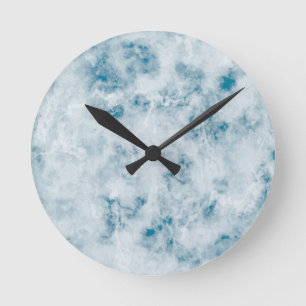 Relógio Redondo Marble Blue Texture Background