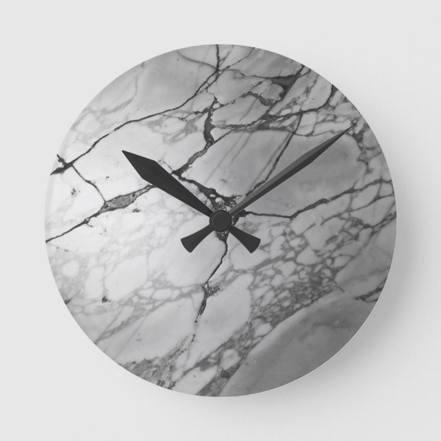 Relógio Redondo Marble Italiano #3 (Faux Marble) #marble #textura (Frente)