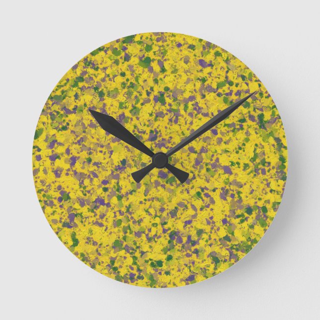 Relógio Redondo Mardi Gras Oil Abstrato (Frente)