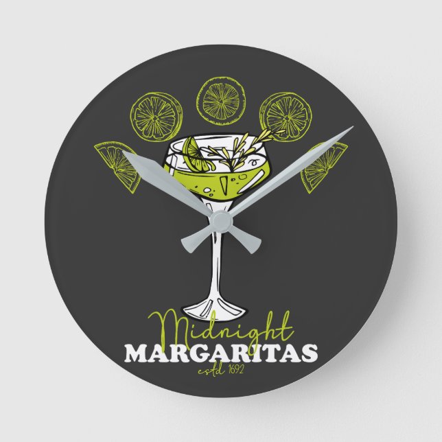 Relógio Redondo Margaritas da meia-noite 1692, bruxas, bruxas Sale (Frente)