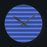 Relógio Redondo Marinho azul Simples Moderno Nome da Faixa de Duas<br><div class="desc">Marinho azul Simples Moderno Nome da Faixa de Duas Pontas</div>