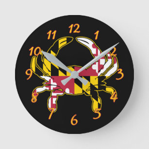 Relógio Redondo Maryland Flag Crab