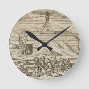 Relógio Redondo Matança do grupo e ursos do descascamento, fora d