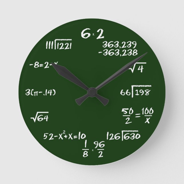 Relógio Redondo Maths and Physics Wall Clock (Frente)