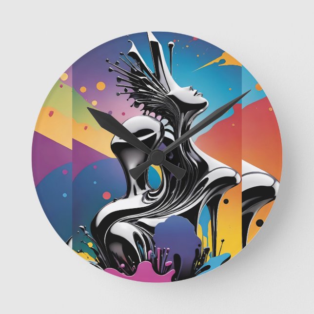 Relógio Redondo Matriz de Freak - Arte Surreal do Ken Gage (Frente)
