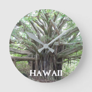 Relógio Redondo Maui Hawaii Bayan Tree Clock