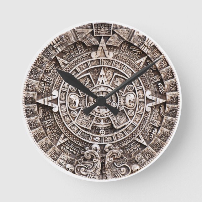 Relógio Redondo Mayan Calendar 2012 end of the world prophesy (Frente)