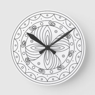 Relógio Redondo Medalhão Solar Floral Trypilliano Minimalista Redo