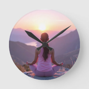 Relógio Redondo Meditação - Equilíbrio Interior - Yoga