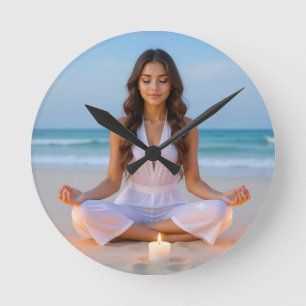 RELÓGIO REDONDO MEDITAÇÃO - YOGA - BEM-ESTAR - CARPE DIEM