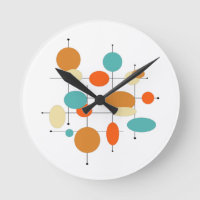 meio século Círculos De Turquesa Retro Laranja Mod