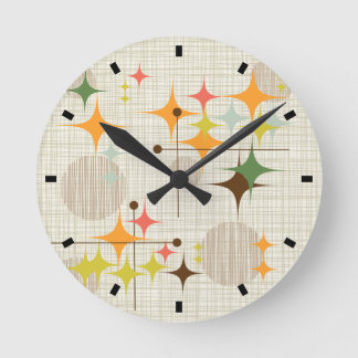 Relógio Redondo Meio século Moderno de Starbursts e Globos