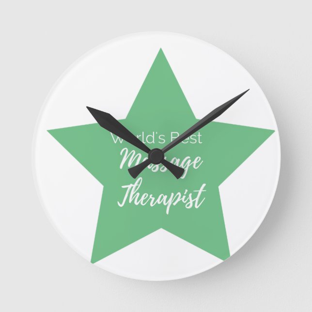 Relógio Redondo Melhor Terapista de Massagem do Mundo (Frente)