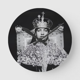 Relógio Redondo Menen Asfaw Haile Selassie HIM Jah Rastafari 