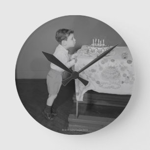 Relógio Redondo Menino que funde para fora velas