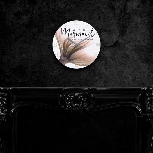 Relógio Redondo MermaidLife Sailor Mouth Sereid Soul | ROSA DOURAD (Criador carregado)