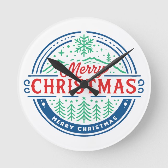 Relógio Redondo Merry Christmas 2 (Frente)