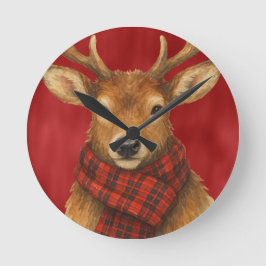 Relógio Redondo Merry Christmas Reindeer
