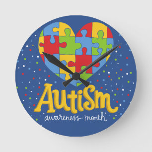 Relógio Redondo mês de conscientização sobre autismo