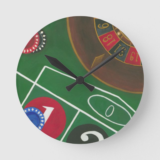 Relógio Redondo Mesa de rolha com calhas e rodas (Frente)