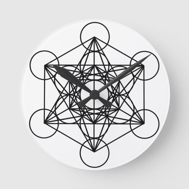 Relógio Redondo Metatron Cube (Frente)