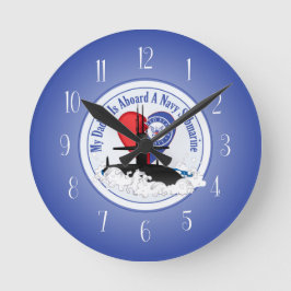 Relógio Redondo Meu Pai Está A Bordo De Um Submarino