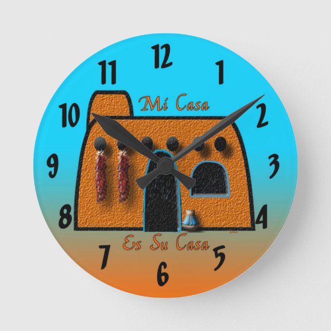 Relógio Redondo Mi Casa Su Casa (Frente)