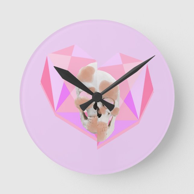 Relógio Redondo Mikitiez dreamer skull tatuagem na praia rosa do a (Frente)
