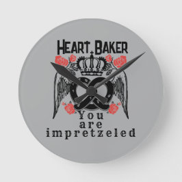 Relógio Redondo Mikitiez pretzel padre rainha do rei