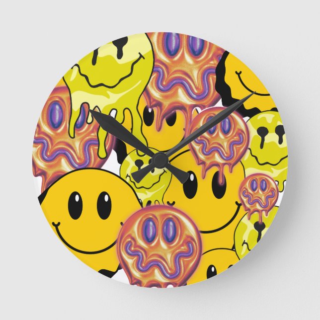 Relógio Redondo Mikitiez Travesseiro decorativo face jardim amarel (Frente)