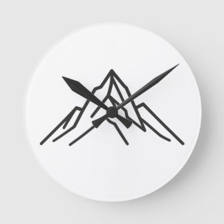 Relógio Redondo Minimal Alpine Mountain Line Art Wall Clock