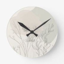 Minimal Botanical Decor – Abstract Wildflower Line