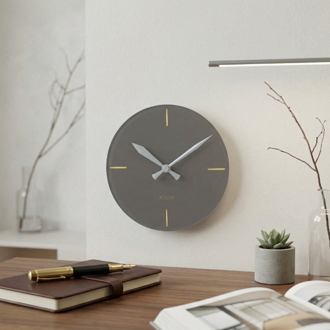 Relógio Redondo Minimalist Architectural Wall Clock - Modern  (Minimalist Architectural Wall Clock - Modern Single Line Art - Quiet Luxury Home Office Decor)