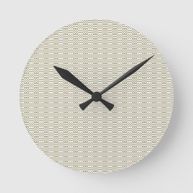 Relógio Redondo Minimalist Sage Green Geometric Wall Clock (Frente)