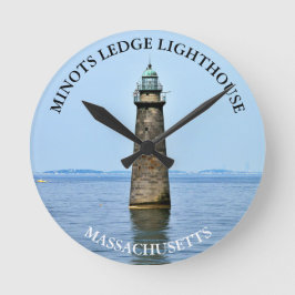 Relógio Redondo Minots Ledge Lighthouse Massachusetts Wall Clock