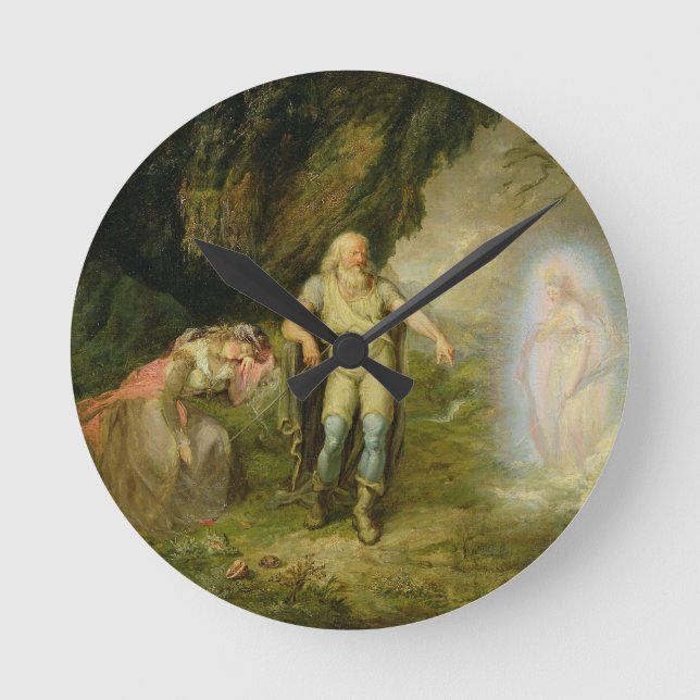 Relógio Redondo Miranda, Prospero e Ariel, "da tempestade" perto (Frente)