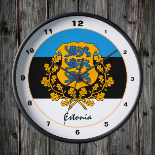 Relógio Redondo Moda de tendências da Estônia/Bandeira da Estôn
