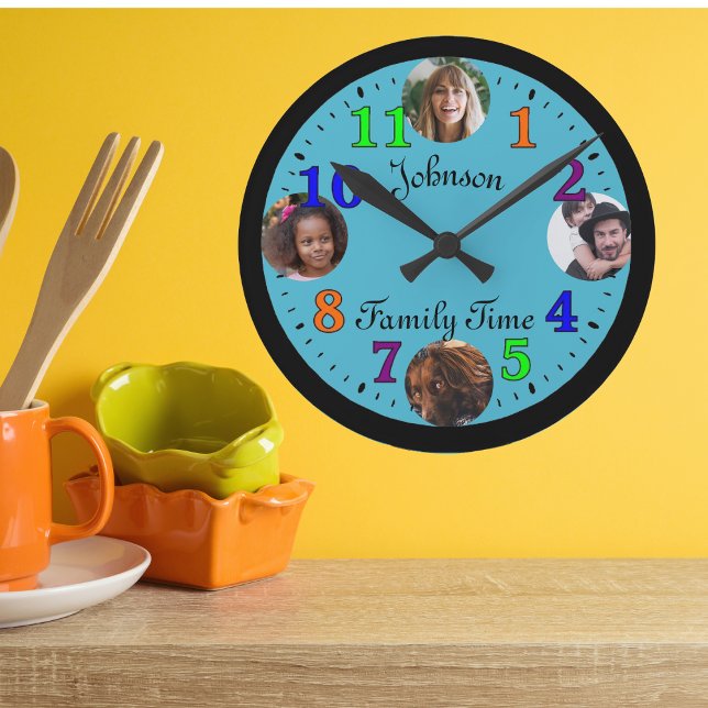 Relógio Redondo Modelo de Foto de Família Personalizada moderna (Family Clock)