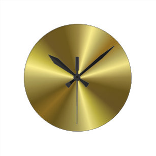 Relógio Redondo Modelo Moderno de Olhar Dourado Metálico